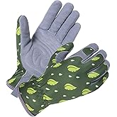 SKYDEER Women's Gardening Gloves - Genuine Deerskin Suede, Ultra-Soft Padded, Comfort Fit for Outdoor Work (SD6615/M)