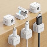 JOYROOM 6 Pack Cable Tidy Clips Magnetic Desk Organiser White