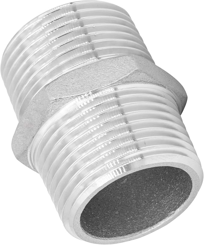 V4A Stainless Steel Double Nipple External Male Thread Fitting Amazon