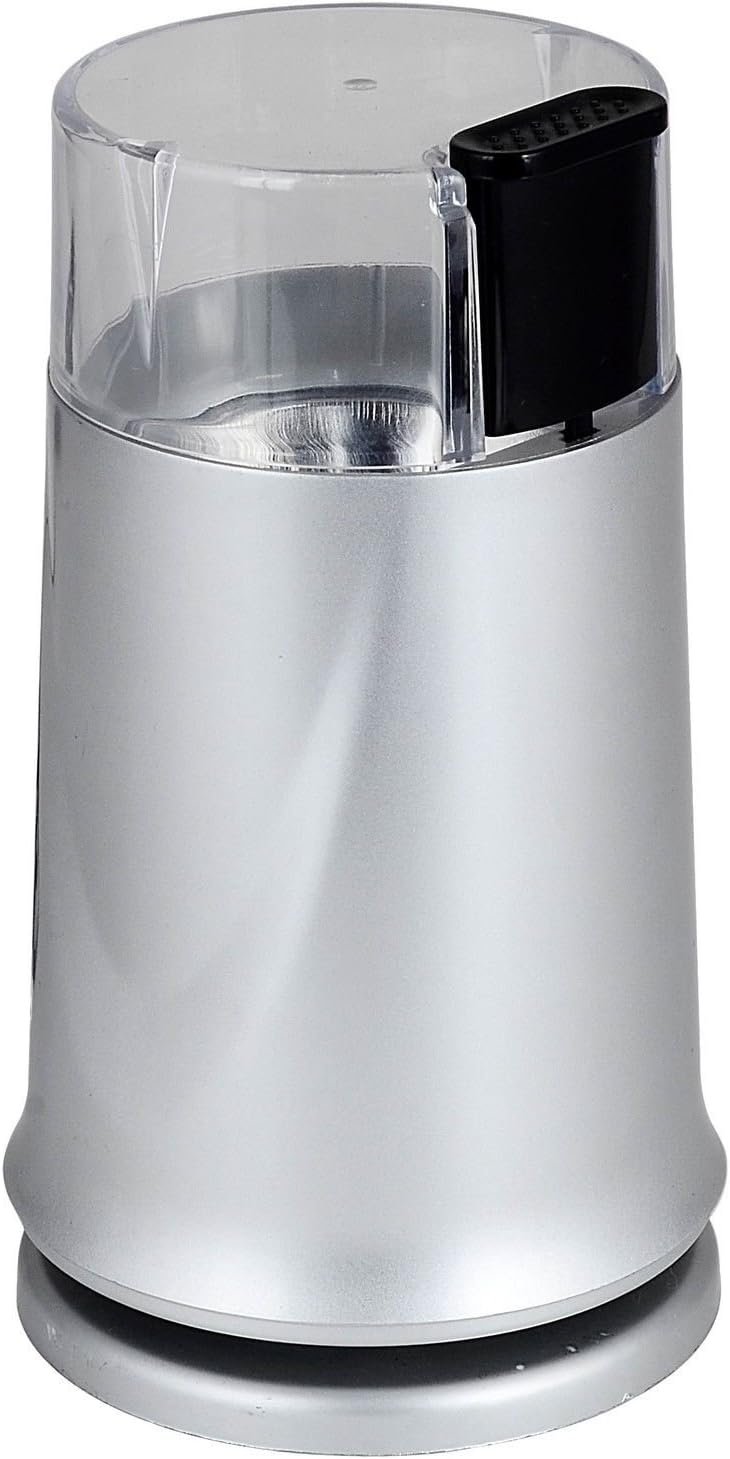 150W Silver Electric Whole Bean Auto Coffee Grinder Mill & Nut Spice Twin Blade - Suitable for filter coffee, percolators, espresso, and cafetieres.