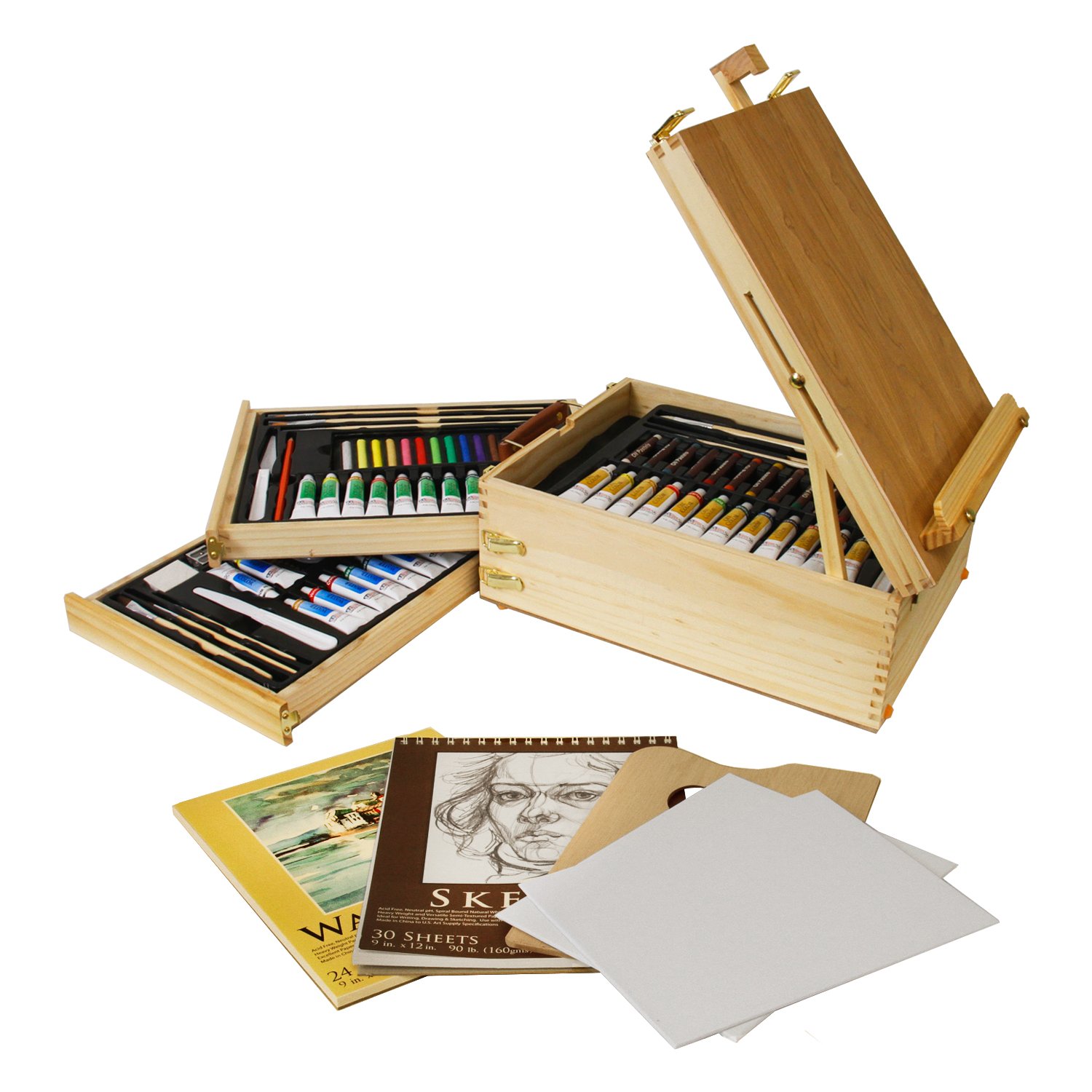 Best us art supply 21-piece oil painting set with table easel