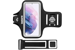 BUMOVE Running Armband for Samsung Galaxy S25/S24/S23/S22/S21/S20/S10,with Card Holder, Gym Workouts Sports Phone Arm Band (Black)