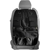 STOLCA Car Seat Back Organizer with Multiple Storage Pockets, Black Mesh and Fabric, Universal Fit