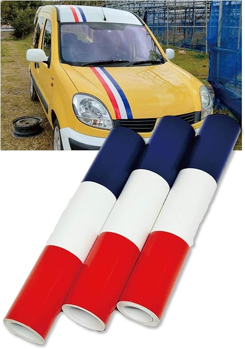 Amazon Morytrade ボディ ステッカー ストライプ 車 レーシング デカール ボンネット ルーフ 1mｘ3巻セット フランス ステッカー デカール 車 バイク