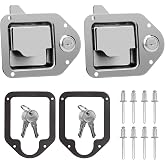 BAUMFEUER Truck Tool Box Latch Replacement 304 Stainless Steel Toolbox Paddle Lock Replacement Handle with Keys for Truck, RV, Trailer, UTV, ATV Box (2 Pack)