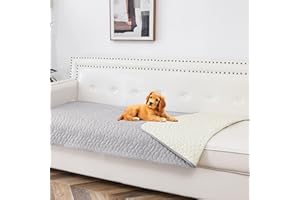 Tuffeel Waterproof Dog Blanket, Washable Anti-Slip Pet Couch Covers for Sofa,Pet Hair Resistant Blankets Bed Chair Furniture Couch Protector for Dogs-30x70,Lightgrey