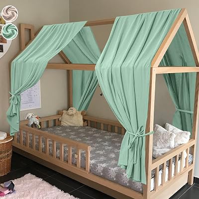 HOTUT Extra Wide Princess Bed Canopy 2pcs Cotton Mosquito Net Set