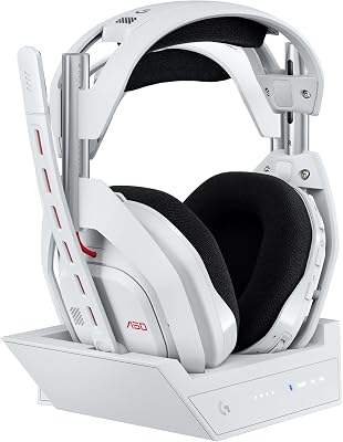 Logitech g astro a50 lightspeed gaming headset wireless + estação base (gen 5), pro-g graphene, alternar entre 3 sistemas, usb-c para xbox, ps5, pc/mac ou nintendo switch, bluetooth - preto