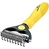 Pawradise Pet Undercoat Rake - 2 Sided Dematting Tool for Dogs and Cats - Safe Grooming & Deshedding Brush - Comb Out Mats & Tangles Easily