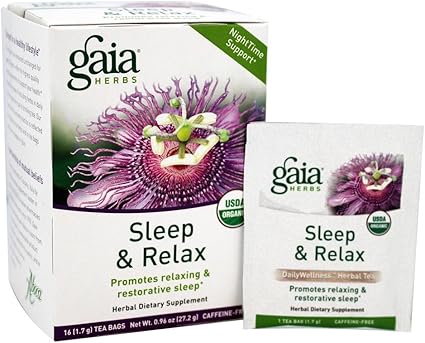 Amazon Com Gaia Herbs Sleep And Relax Herbal Tea Bags 16 Count Packaging May Vary Health Personal Care