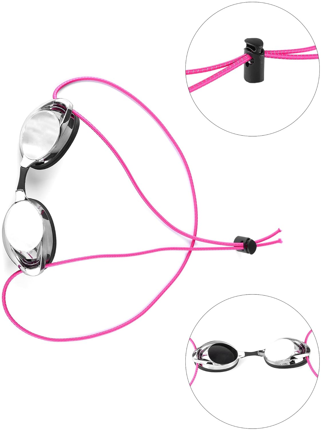 Include Adjustable Replacement Swimming Goggle Straps with Cord Lock