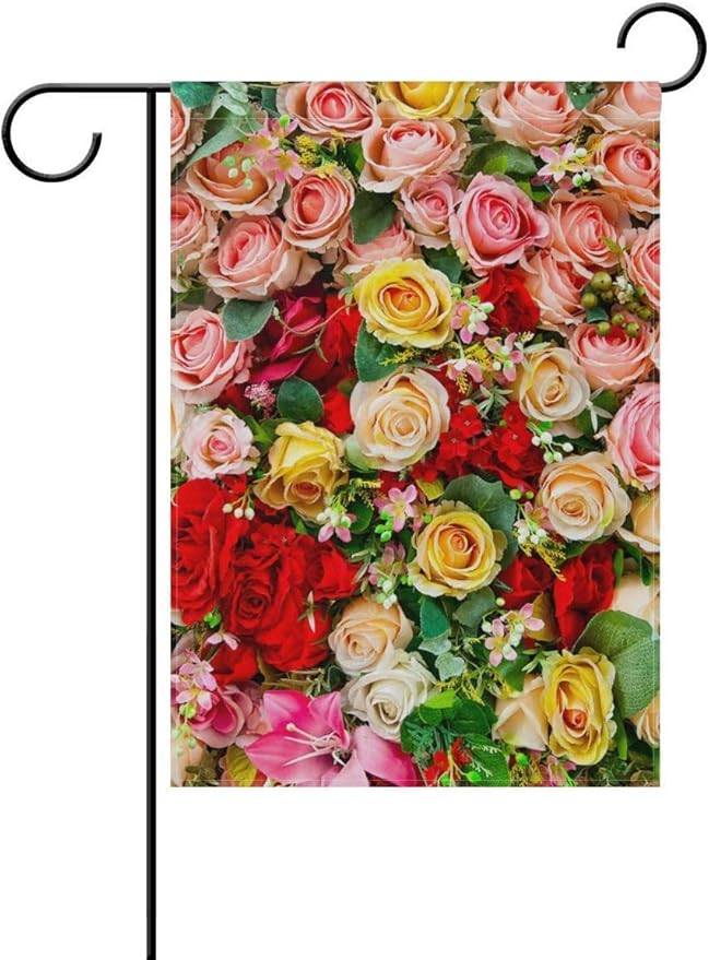 hdsghgj Romantic Nature Roses Flower Garden Flag Double