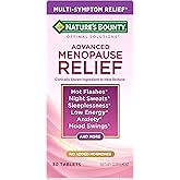 Nature’s Bounty Optimal Solutions Advanced Menopause Relief, Menopause Supplement for Women featuring Siberian Rhubarb, Hotflash Relief, No added Hormones, Drug-Free, 30 Tablets, 30 Total Servings