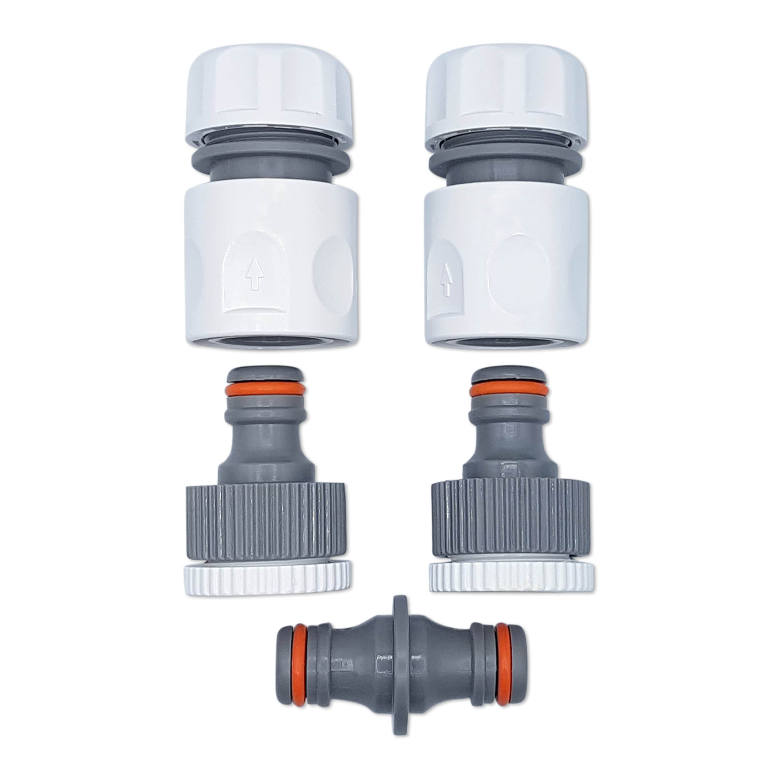 Ultimate Hose Fitting Set - 2in1 Tap Connector & Threaded Faucet Adapter 3/4" or 1/2" BSP with Premium Hose End Connectors 1/2" or 5/8" - 2 Pack & Double Male Hose Connector. Set by MYPURECORE
