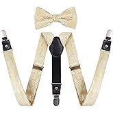 Alizeal Boys Paisley Adjustable Pre-tied Bow Tie and Clips Suspenders Set