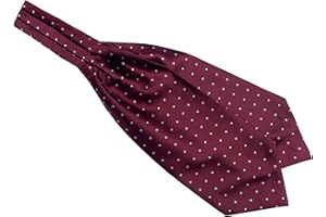 Kihatwin Men's Polka Dots Satin Cravat Ties Jacquard Woven Formal Self Ascot