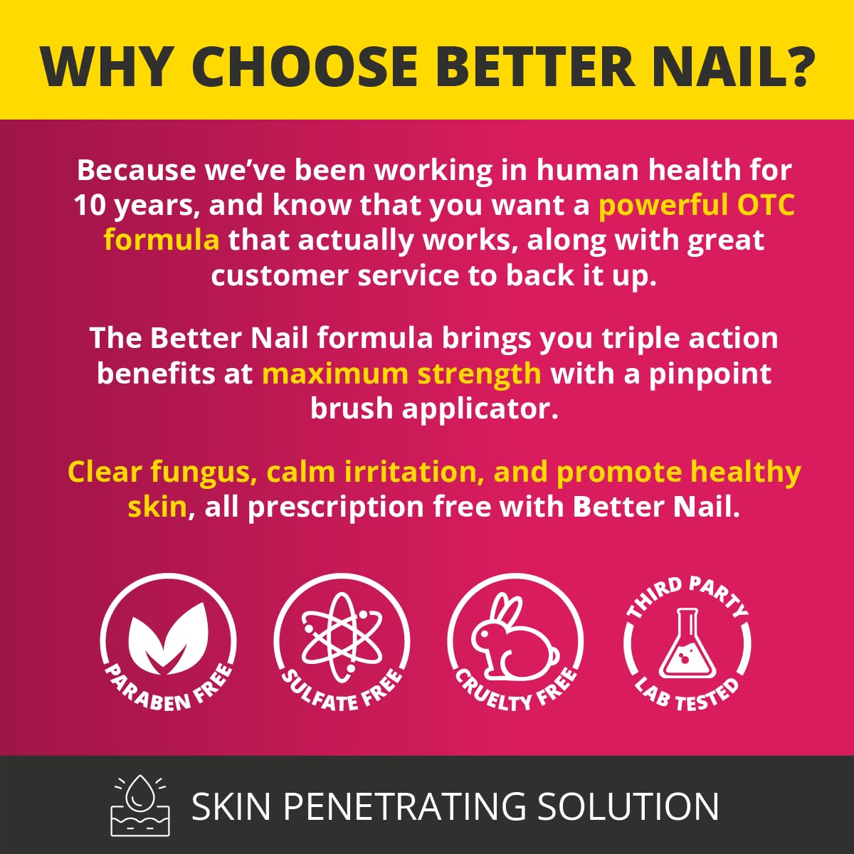Better Nail - Treatment for Fungus Under & Around the Nail - Maximum Strength, 25% Anti Fungal Solution for Nail Support, Nail Restoring - Image 5