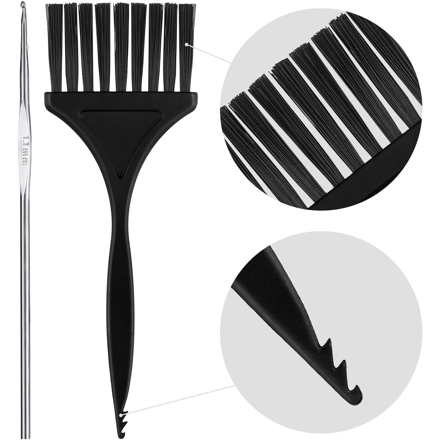 3 Sets Hair Coloring Kit, Includes PVC Hair Coloring Caps with Styling Tools, Disposable Dye Shawl, Gloves, Brushes for Dyeing(Blue)