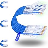 Rapink Patch Cables Cat6/ Cat6a 1ft (24 Pack) Slim, Cat6a Ethernet Patch Cable 10G Support, Snagless Cat 6 Patch Cable for Patch Panel to Switch, Flexiable Cat6 Ethernet Cable Blue