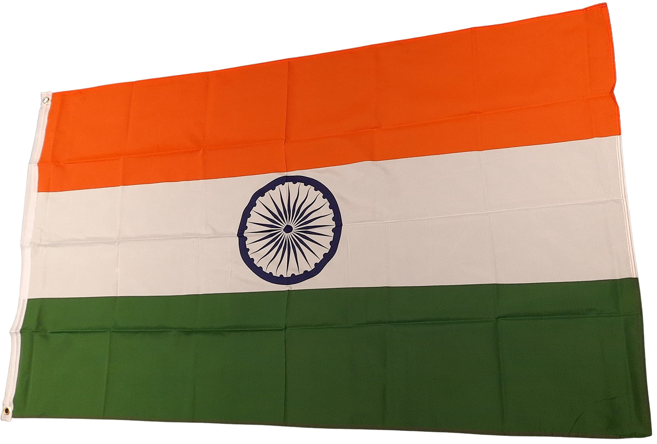 NWFlags India Flag 5ft x 3ft 75d Premium Polyester Suitable For Flagpoles | Strong Polyester 5x3 foot material large flag banner with two metal Eyelets