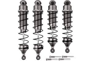 ALLINRC Aluminum Shocks Absorbers Assembled All Metal for Arrma 1/8 Kraton Notorious Outcast 6S BLX Upgrades Parts, Front & Rear, Replace ARA330621 ARA330622 (Set of 4) (Gray)