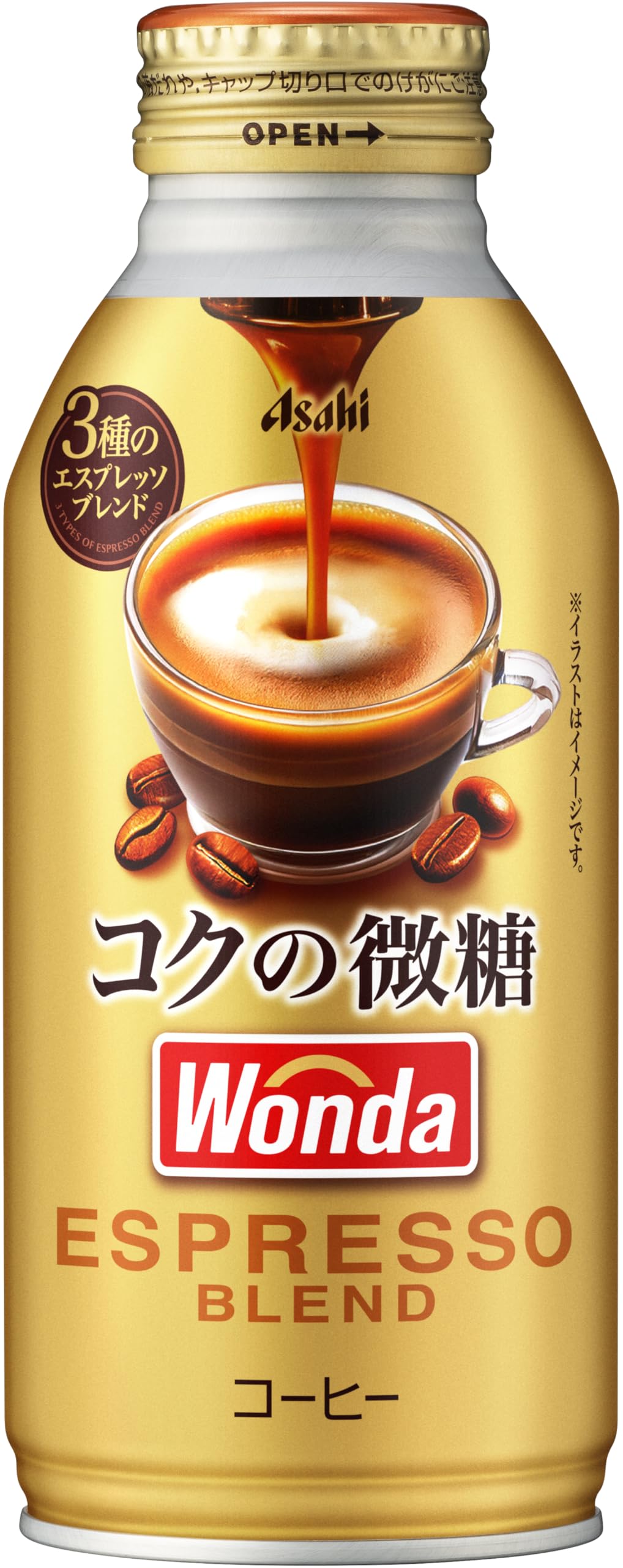 アサヒ飲料 ワンダ コク微糖 ボトル缶 370g×24本 [コーヒー]商品画像