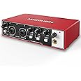HOSONGIN 2i2 USB Audio Interface for Beginners - 24Bit/192kHz, 48V Phantom Power, Plug & Play Recording for Podcast/Vocals/Guitar/Youtube, PC/Mac/iOS Compatible (Red Metal)