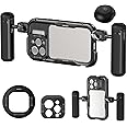NEEWER 16 Pro Cage with Two Quick Release Side Handles, Phone Video Rig Kit with 67mm Filter Adapter, 17mm Lens Mount, T Mount Lens Adapter Compatible with iPhone 16 Pro (PA073+PA045E+PA045B)