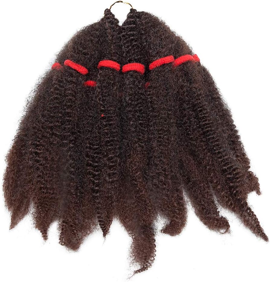 3 Bundles/Pack Curly Crochet Hair Bulk Braiding Hair 11 inch 120g Kinky Crochet Afro Kinky Twists Crochet Hair Extensions Hair Extensions Black mix Dark Auburn - Image 4
