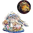 MU 3D Metal Puzzles-Peach Blossom Fairyland Chinese Palace Puzzle, Jigsaw Metal Model Kits Building DIY Dollhouse for Adults, New Year and Birthday Gift Home Decor