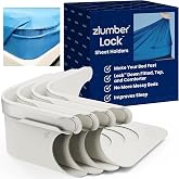 ZlumberLock US Patented Bed Sheet Holders for Corners, 4-Pack | One-time setup, reusable sheet grippers, easy sheet changes, fits Twin to California King, standard and adjustable beds