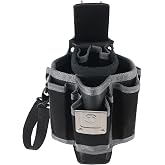 MP2X Leather Backed Medium Tool Pouch with 11 Pockets, Belt Clip D-Rings | Lightweight Medium-Sized, durable fabric, heavy duty tool bag &amp; organizer for electrician, construction and worksite use
