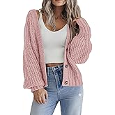 Zeagoo Women's 2026 Fall Chunky Knit Cardigans Open Front Long Sleeve V Neck Button Loose Cardigan Sweaters