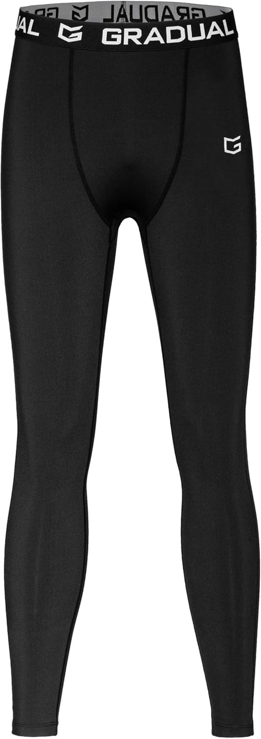 G Gradual Boys' Compression Leggings Youth Base Layer Pants Soccer Basketball Sports Tights for Boys: Clothing
