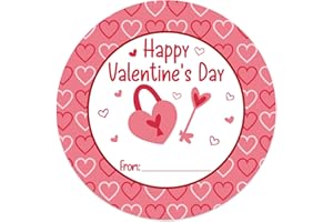 FLYAB 36pcs Happy Valentine's Day Stickers - Valentine's Day Stickers Gift Tags 1.5" Valentine's Day Labels Present Stickers for Envelope Seals Cards Scrapbooking Valentine's Party Favor Decorations