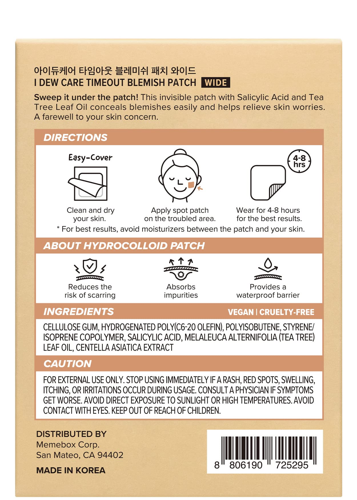 I DEW CARE Hydrocolloid Acne Pimple Patch - Timeout Blemish Wide | Korean Zit Dark Spot Patches for Face and Skin, Pus absorbing with Tea Tree Oil, Trouble Remover Treatment, Big Large Size, 6 Count