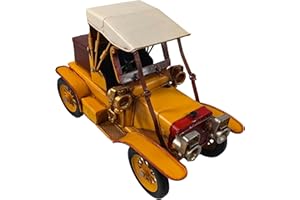 Berfutall-11''Iron Classic Yellow Classic Cars Model Collectible Vehicle Decoration, Metal Classic Cars Christmas Decor ，Unique Blend of Vintage, Rustic, Classic Cars Decor for Table Top Decor. (F)