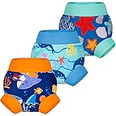 BIG ELEPHANT Baby Swim Diapers 3-Pack – Reusable Waterproof Swim Pants for Boys and Girls, Soft Breathable Swimwear for Pool