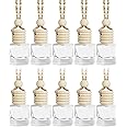 bylikeho Car Air Freshener Diffuser,Car Air Freshener Hanging Bottle, Empty Glass Diffuser Bottles,Car Accessories Decor Air Freshener Diffuser Bottle Pendant (10Pcs)