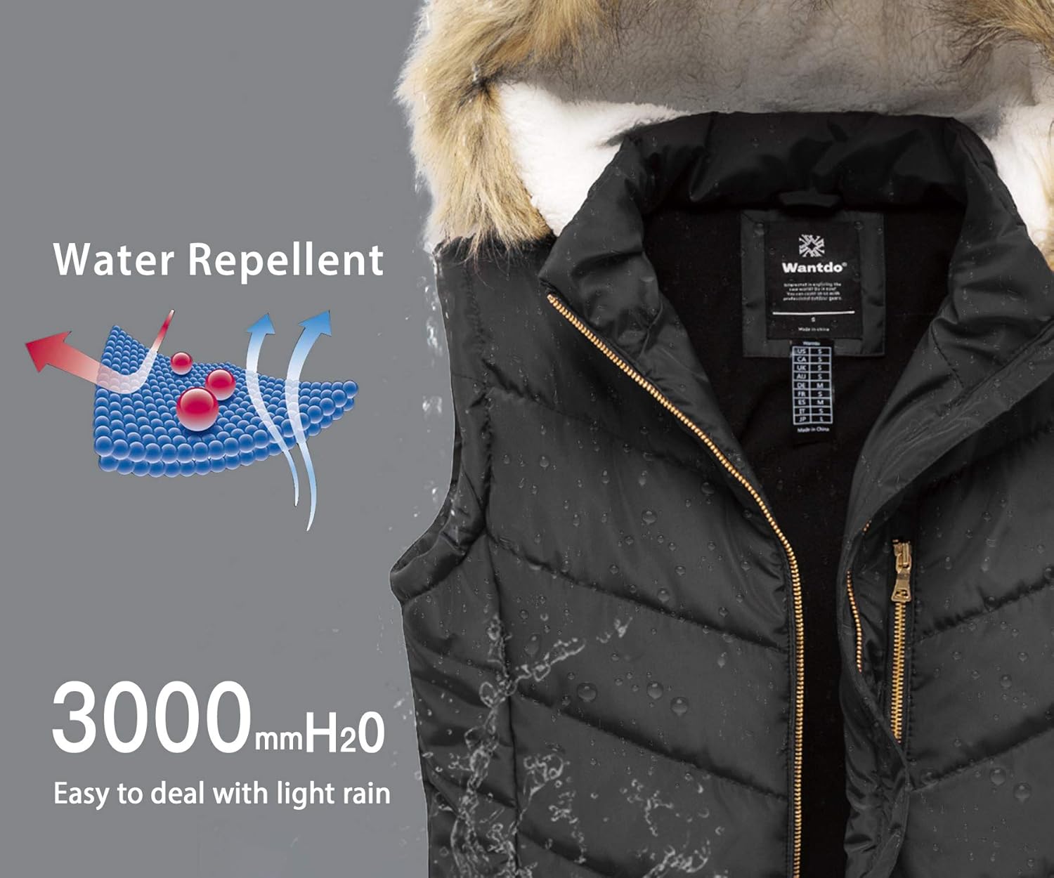 Wantdo Women's Thicken Winter Vest Quilted Warm Puffer Vest with Faux Fur at  Women's Coats Shop