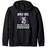 Aries Zodiac Sign Girl Aries Horoscope Astrology Zip Hoodie