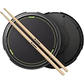 Drum Practice Pad 12 Inches, Donner Quiet Drum Pad with Removable Snare Simulation Built-in 800 Steel Balls, Drum Sticks, 40 Standard Rudiments(Black)