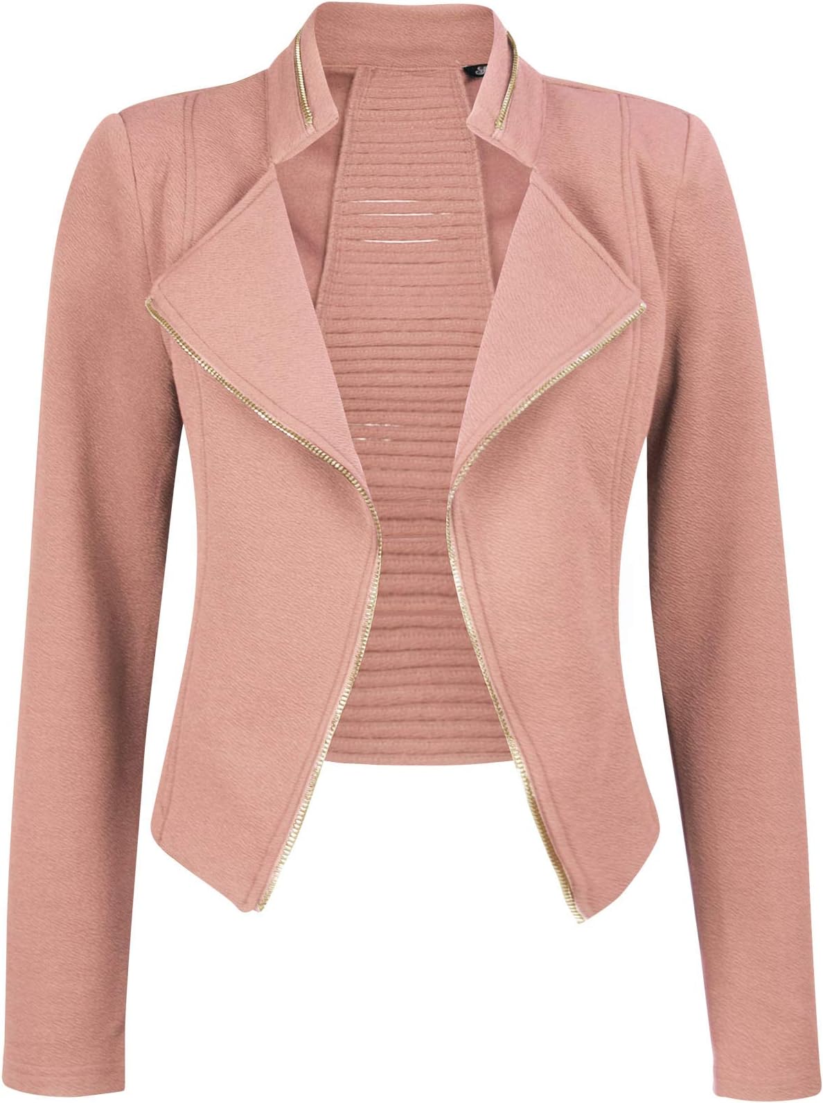 Michel Womens Fleece Jacket Classic Crop Rider Zip UP Jacket