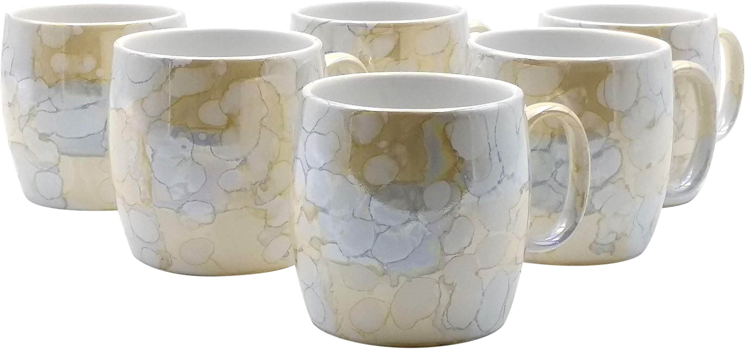 Fnp Farkrafts Ceramic Golden Brown Gloss Finish Tea And Coffee Cups (Set Of 6)