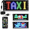QBZDOUA LED Devil Eyes Light for Car, 7''x3'' Flexible LED Sign for Car, Programmable Scrolling LED Matrix Panel Sign, App Control Custom Text Pattern Digtial Small Message Board