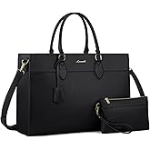 LOVEVOOK Laptop Bag for Women, 17.3 inch Laptop Tote Computer Briefcase for Work Large Waterproof Handbag Professional Shoulder Bag for Women Business Office