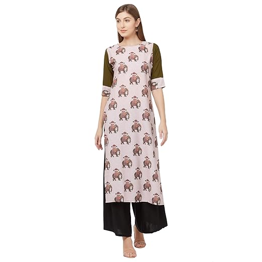 Womens crepe straight Kurta