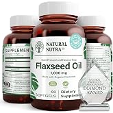 Natural Nutra Organic Flaxseed Oil Softgels, 1000 mg, 90 Softgels | Helps Improve Cardiovascular Health, Boost Immune System, Promotes Hairs Growth,Healthy Nerves System,