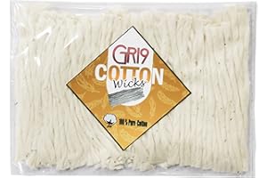 GRI9 500 pc Cotton Wicks for Puja Pooja, Long Cotton Wicks for Oil Lamp Diyas for Diwali Deepawali, Ideal for Brass, Kuber Clay Diya for Home Mandir Temple