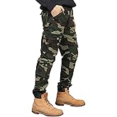 BOJIN Men's Cargo Pants Casual Military Army Camo Relaxed Fit Cotton Combat Camouflage Cargo Work Pants with 8 Pockets
